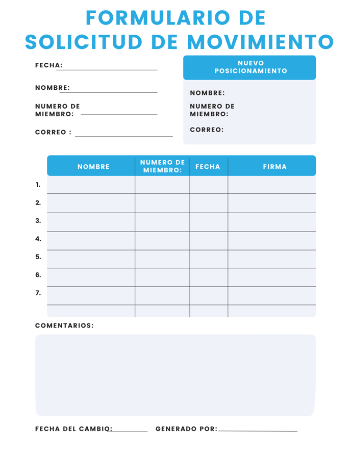 Tree Movement Form (Spanish)